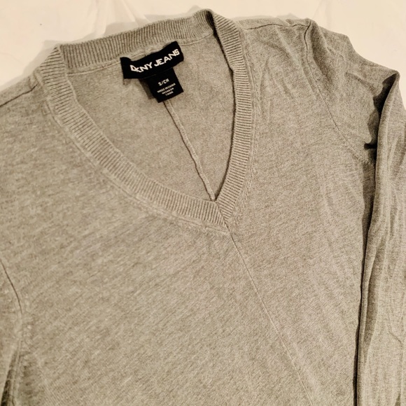 Grey V-neck Sweater - Picture 1 of 3